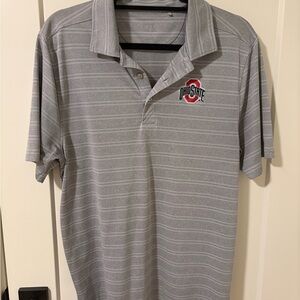 Ohio State Striped Gray Polo Shirt